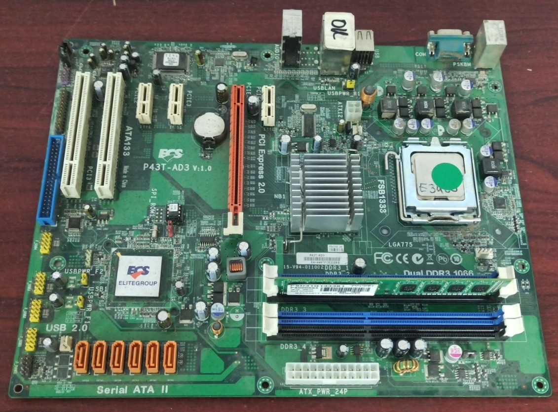 Материнская плата радара Vision Master P43T-AD3 v:1.0. s.n EA=4487FCE22E69, б.у, рабочее
